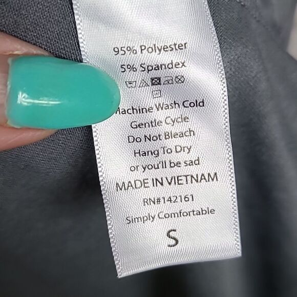 NEW LuLaRoe Carly Dress S (6/8) Solid Gray Slub Jersey Knit Midi Pocket Hi-Low - Picture 5 of 6